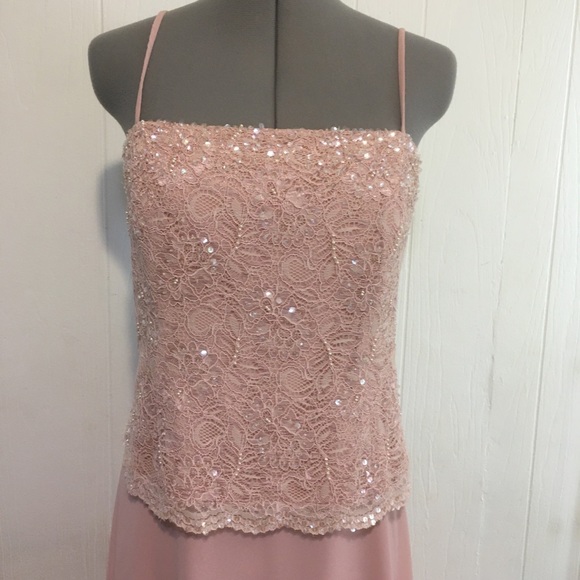 NWOT Emma Street blush chiffon maxi gown size 14